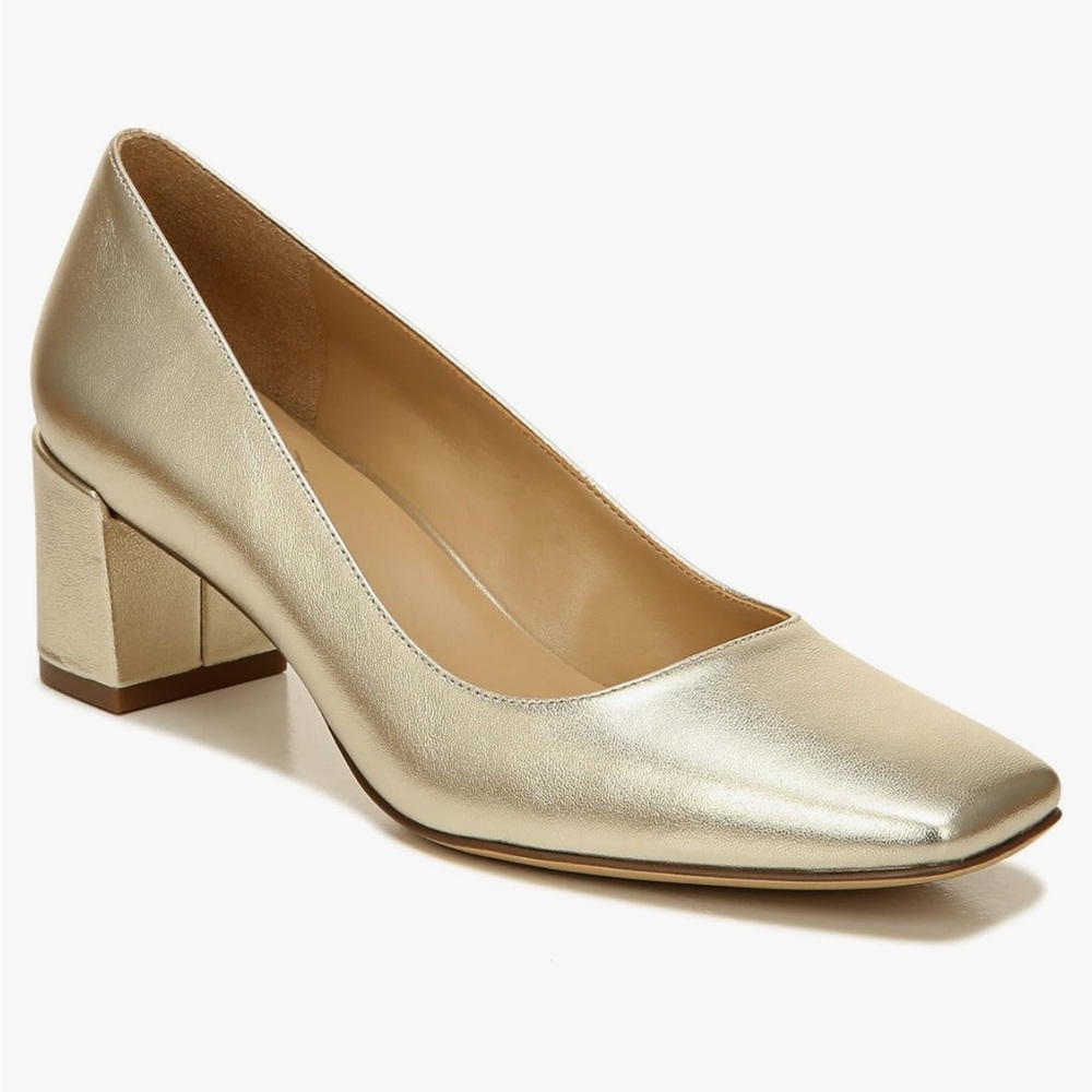 Naturalizer Karina Metallic Leather Block Heel Pumps (WIDE)